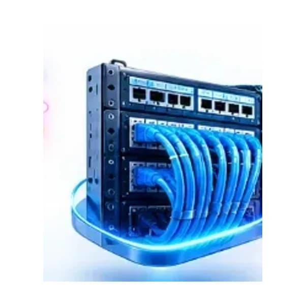 3D απεικόνιση network rack δομημένης καλωδίωσης FiberVolts
